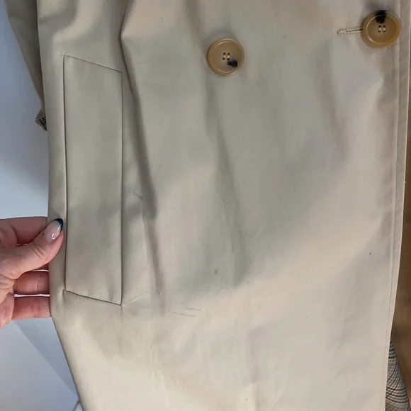 Sandro “Victory” Classic Trench Coat NWT with Plaid Back Detail Medium 40 - Picture 14 of 17